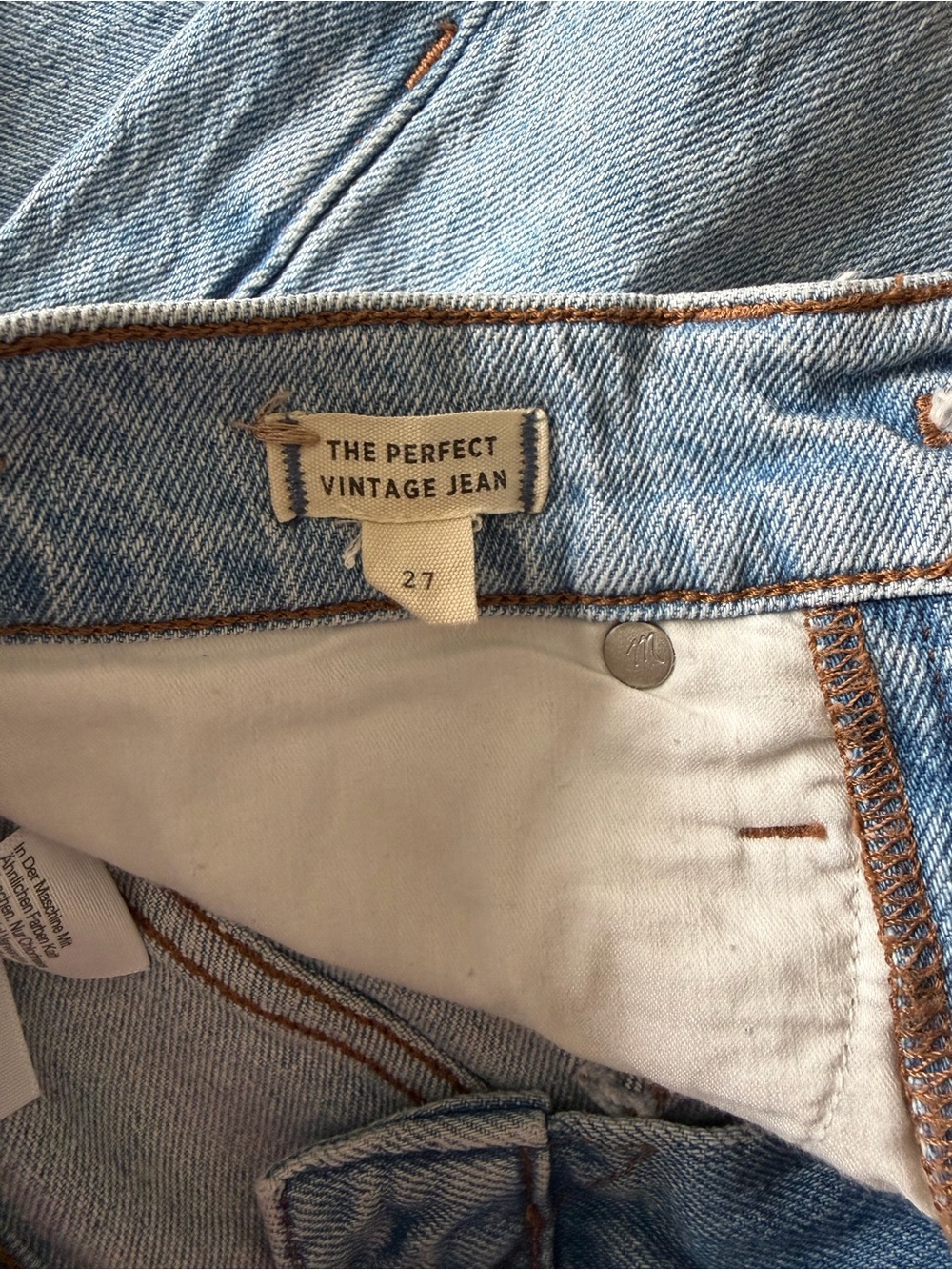 Madewell The Perfect Vintage Jean Size 27 Light Wash High Rise Distressed - Picture 8 of 8